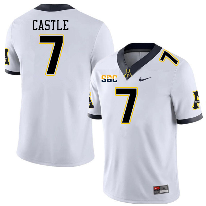 Men #7 Anderson Castle Appalachian State Mountaineers College Football Jerseys Stitched Sale-White